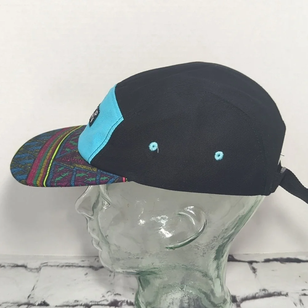 Stay Up Bruh Hat Black Teal‎ Multicolor Adjustable Ball Cap